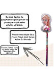 Frozen Karlar Ülkesi Resimli Siyah Kurşun Kalem & Frozen Kalem Başlığı (Portatif Başlık) 2 Parça
