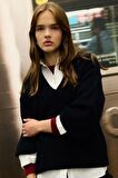 Oversize Fit V Yaka Triko Kazak