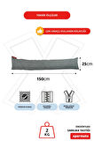 XPERMATE Sarılma Yastığı , Uyku Yastığı , Bacak Arası Yastığı Dikdörtgen 150x25 cm AçıkGri