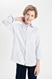 DeFacto Erkek Çocuk Polo Yaka Oxford Uzun Kollu Basic Düz Okul Gömleği T8854A624AUBE793