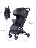 Baby Storch - Merlin Model Compact Bebek Arabası Kabin boy - Siyah-Sarı