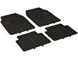 Image F1 Racing Şeritli Universal (Tüm Modeller) Kauçuk Paspas Siyah