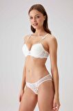 Pierre Cardin Kadın Ekru Push Up Sütyen Takım 4031