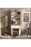 Mezza 5204 SIESTA 69CM KAHVE KÖŞESİ ÇOK AMAÇLI DOLAP 2 KAPAKLI 1 ÇEKMECELİ KİLER MUTFAK DOLABI SEPET-BEYAZ