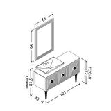 MOSTAR 120 CM BEYAZ LAVABOLU BANYO DOLABI  BEYAZ  - ÜST YAN DOLAP MODÜL HARİÇ