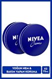 NIVEA Creme 75ml, Yoğun Nemlendirici, Bakım Yapan Koruma, Eucerit, Yumuşak Cilt, El Yüz Vücut, X2 Adet