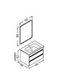 Levante 65 Cm Siyah Lavabolu Banyo Dolabı Cmr Aynalı - Boy Dolap Hariç