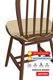 XPERMATE StandartFit Oval Sandalye Minderi Fermuarlı Yıkanabilir Kılıf Bağcıklı Su ve Yağ İtici 42x42x5 Bej