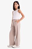 Kız Çocuk Esnek Belli Wide Leg Geniş Paça Pantolon