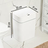 Porsima 4147 Hareket Sensörlü Sessiz Kapatma Çöp Kutusu Banyo Mutfak Çöp Kovası Kapaklı Banyo Çöp Kovası 2 adet AA Pil 12LT