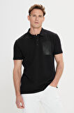 Slim Fit Dar Kesim %100 Pamuk Baskılı Polo Yaka Tişört