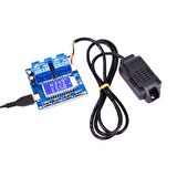 LED Göstergeli Sıcaklık ve Nem Kontrollü 2 Kanal Bağımsız Röle Modülü XY-TR01