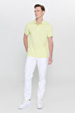 Slim Fit Dar Kesim Polo Yaka Baskılı Pamuklu Tişört