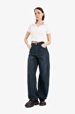 Baggy Fit Yüksek Bel Uzun Jean Pantolon