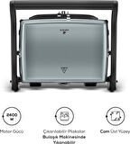Karaca Gastro Grill Glass Premium 2400w Tost Ve Izgara Makinesi Antrasit