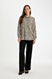 DeFacto Relax Fit Leopar Desenli Uzun Kollu Gömlek D1078AX24AUER37