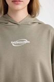 DeFacto Coool Loose Fit Baskılı Kapüşonlu Sweatshirt D6672AX24WNKH109