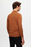 D'S Damat Regular Fit Camel Pamuk Karışımlı Yarım Balıkçı Triko Kazak 5HF06ORT16275