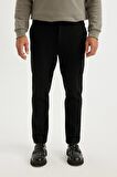 Siyah Tailored Regular Fit Düz Paça Cepli Pantolon