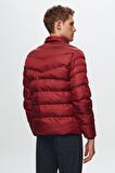 Slim Fit Bordo Rüzgar Geçirmez Elyaf Dolgulu Mont 1HF07ORT01940