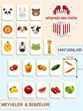 Zeka Kartları Eğitici Oyuncak Hafıza Kartı Hayvan Ve Meyveler Eğitici Puzzle Oyuncak ( 5,5 X 7,5 CM)