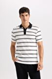 DeFacto Slim Fit Dar Kesim Çizgili Polo Tişört D4720AX24SMWT32