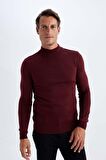 DeFacto Slim Fit Dar Kesim Yarım Balıkçı Yaka Basic Düz Triko Kazak R1127AZ24WNBR50
