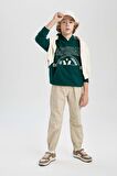 DeFacto Erkek Çocuk Beli Bağcıklı Cepli Lastikli Paça Jogger Basic Düz Pantolon B6713A824SMBG732