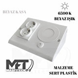  Dolap Ve Tezgah Altı Prizli Led Aydınlatma – 3 Watt Beyaz Işık | Mutfak Için Şık Işık Ve Priz Çözümü