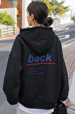 Unisex Back Baskılı Oversize Kapşonlu Sweatshirt