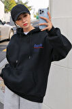 Unisex Back Baskılı Oversize Kapşonlu Sweatshirt