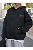 Unisex Back Baskılı Oversize Kapşonlu Sweatshirt