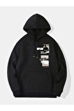 Unisex New Moment Baskılı Oversize Kapşonlu Sweatshirt