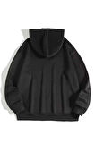 Unisex Siyah Newyork Baskılı Kapşonlu Oversize Sweatshirt