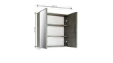 RAFİNERİ 2 kapaklı aynalı banyo dolabı MDF