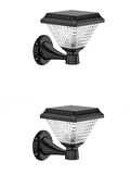 2 Adet Güneş Enerjili LED Duvar Lambası - Kumandalı / Su Geçirmez Aydınlatma