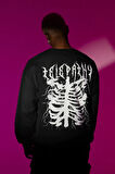 Tasarım Telepathy Baskılı Unisex Oversize Sweatshirt
