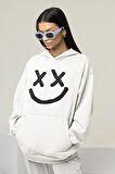 Gülen Surat Tasarım Baskılı Unisex Oversize Hoodie
