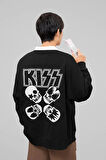 Kiss Müzik Grubu Baskılı Unisex Oversize Tasarım Sweatshirt