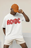 KOPYA - AC DC Back In Black Baskılı Unisex Oversize Rock Metal Tişört