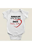 Baba İyi Bir Şey Ama Dayı Daha Afilli Yazılı Pamuklu Yumuşak Unisex Çıtçıtlı Body Zıbın