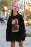 Deadpool Baskılı Unisex Oversize Film Kahramanı Sweatshirt