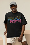 Breath Deeper Yazılı Unisex Oversize Tasarım Tişört
