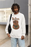 The Beatles Tasarım Gitar Baskılı Unisex Oversize Müzik Grubu Sweatshirt