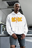 AC DC Müzik Grubu Baskılı Unisex Oversize Rock Metal Hoodie