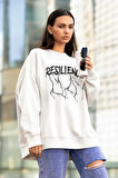 Resilience Yazılı Unisex Oversize Tasarım Sweatshirt