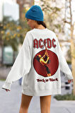 AC DC Rock Metal Müzik Grubu Baskılı Unisex Oversize Sweatshirt