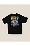 Rock Metal Müzik Grubu Kiss Baskılı Unisex Oversize Tişört