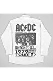 AC DC Highway To Hell 1979 Tour Müzik Grubu Baskılı Unisex Vintage Rock Metal Cepli Gömlek