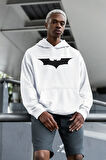 Batman Logo Baskılı Unisex Oversize Dc Karakter Hoodie